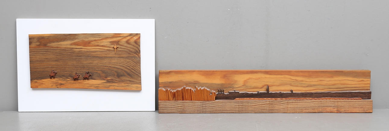 GUNNAR KANEVAD. VÄGGSKULPTURER, 2 st, signerade och daterade.