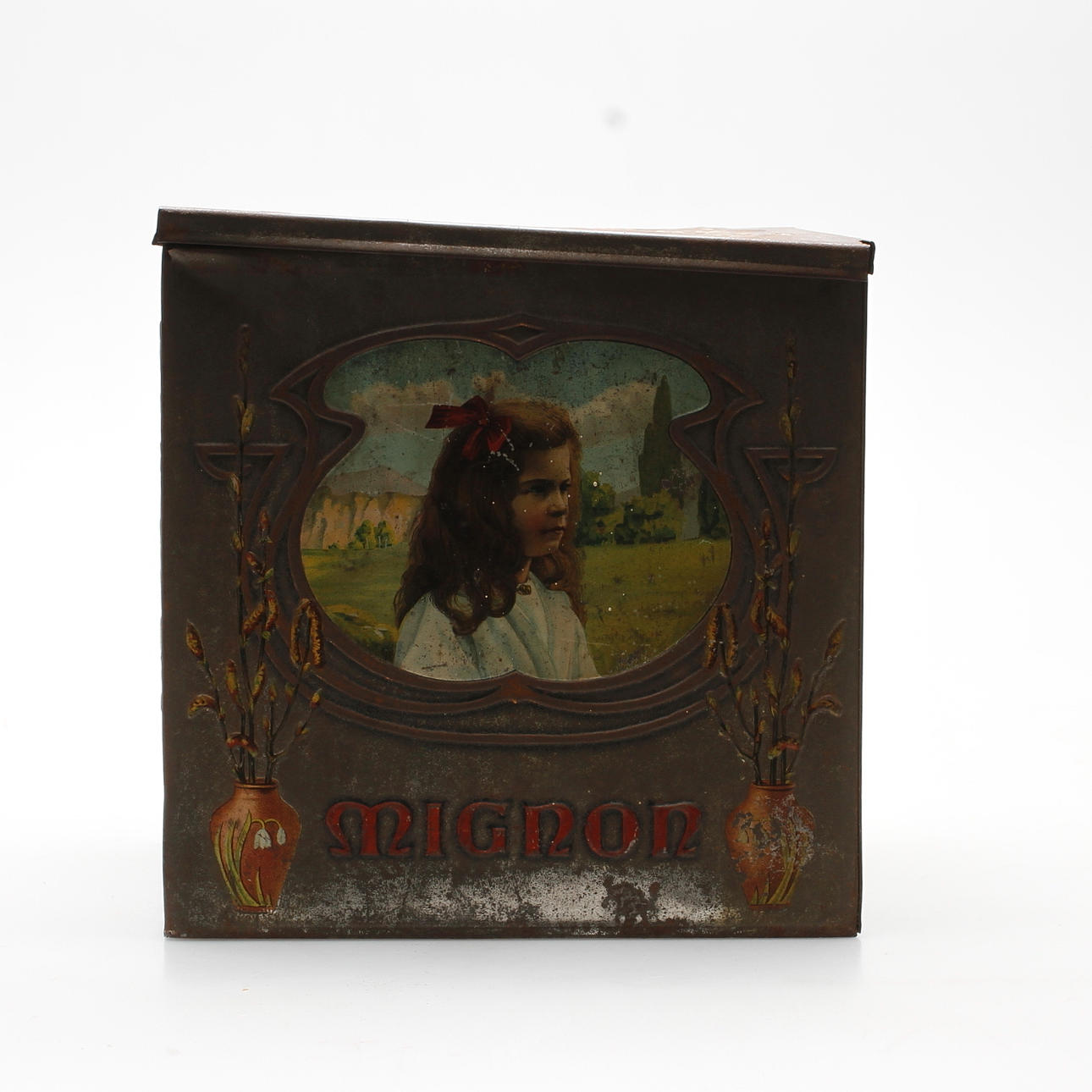 PLÅTBURK, Mignon, Chokladfabriks A.B. Motala Ljungsbro.