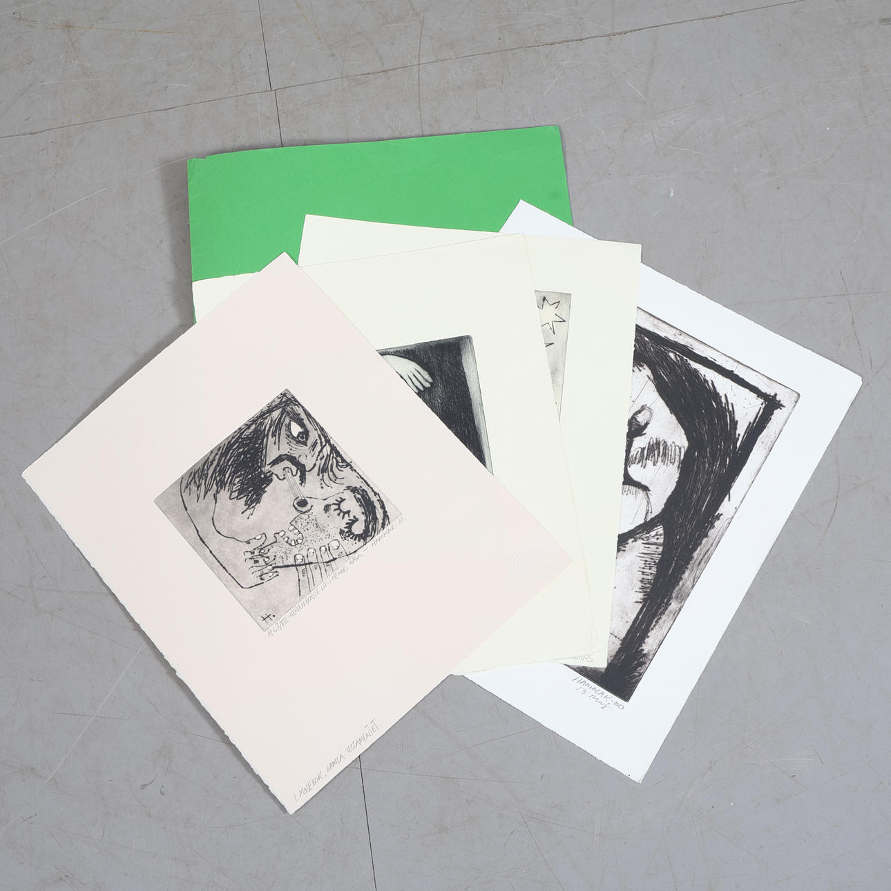 JÖRGEN HAMMAR. Etchings, 4 pieces, signed Hammar.