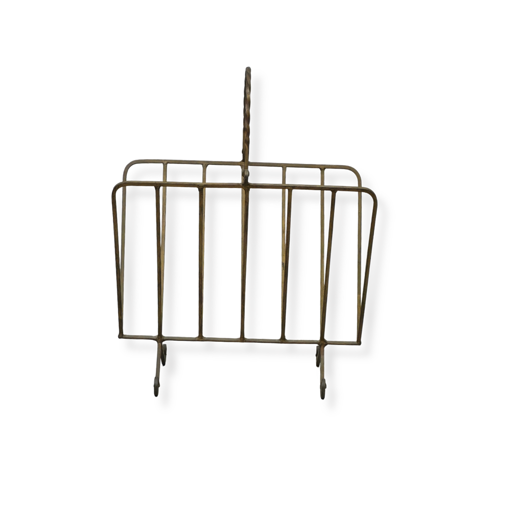 CHROMED IRON MAGAZINE RACK.