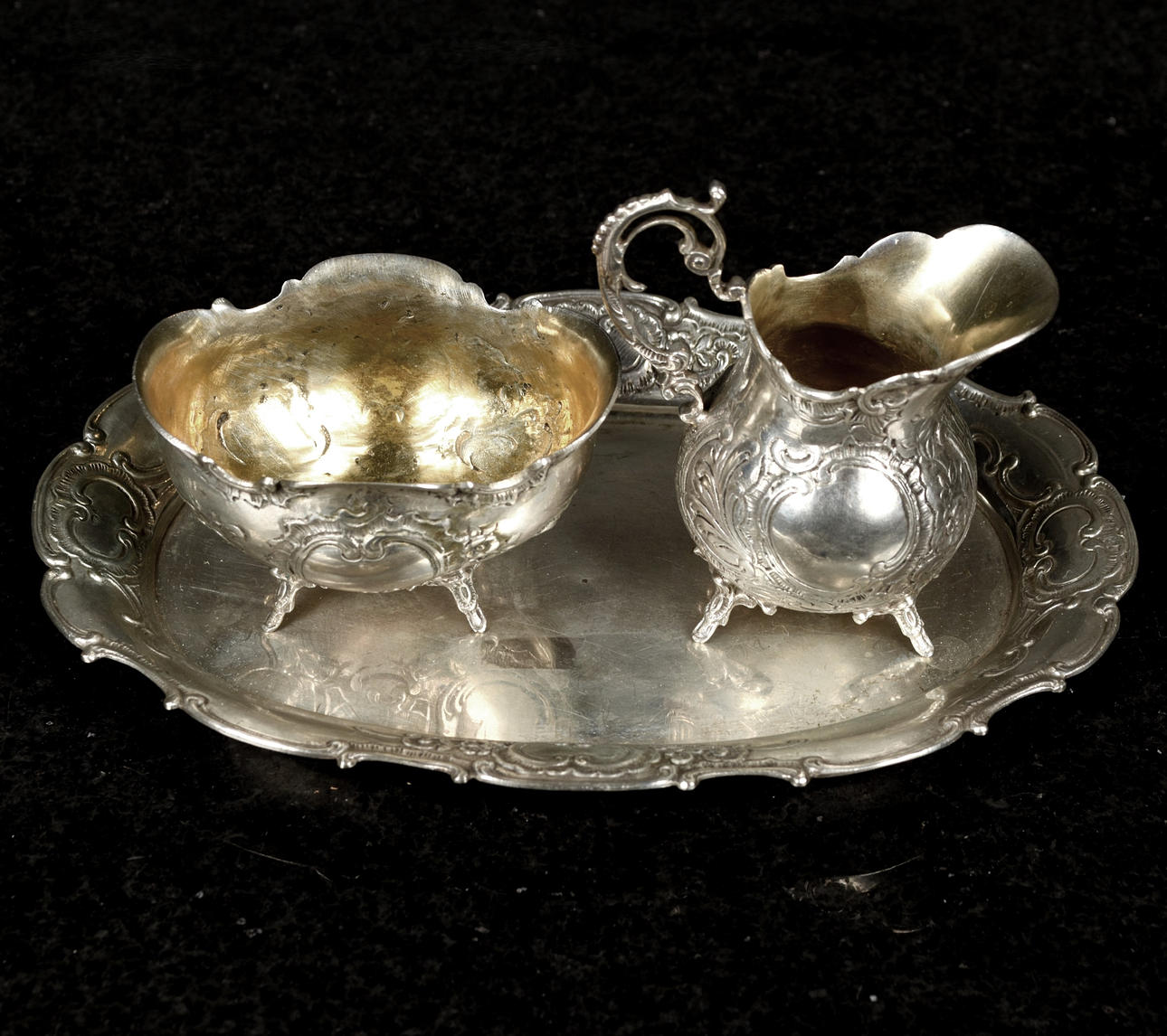 A 3-piece silver tableware set, 20th century.