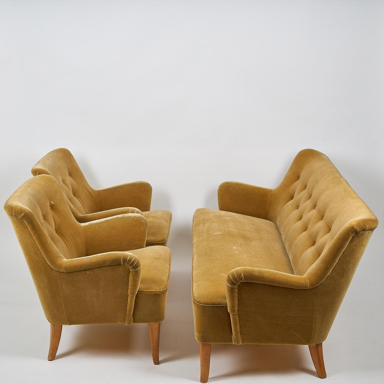 CARL-JOHAN BOMAN. A 3-piece sofa set, Boman 1950s.
