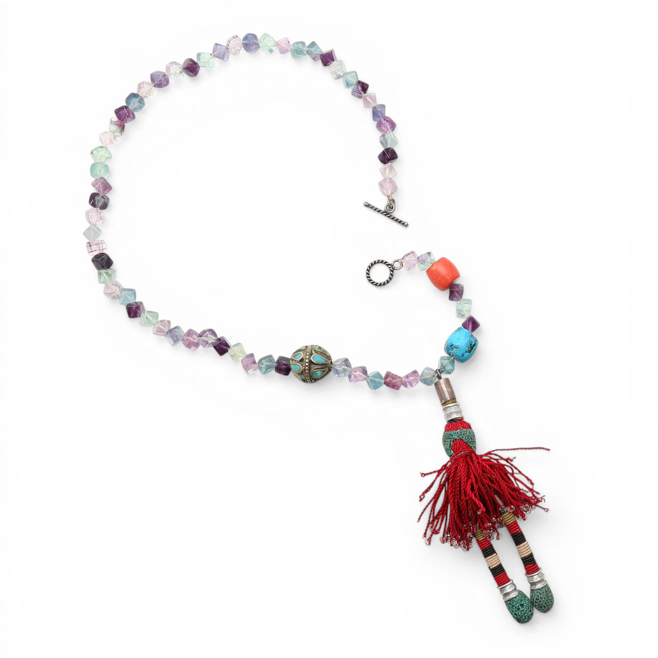 Necklace with various beads, 20th Century.