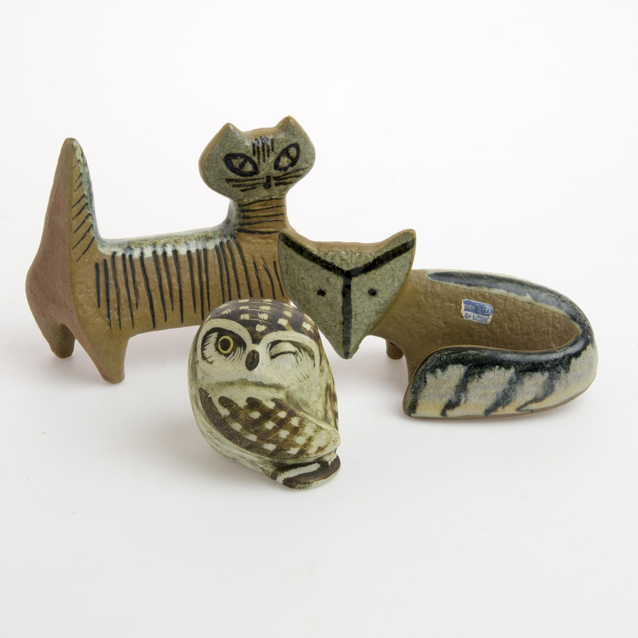 FIGURINER, 3 stycken, Lisa Larson samt Edward Lindahl, Gustavsberg.