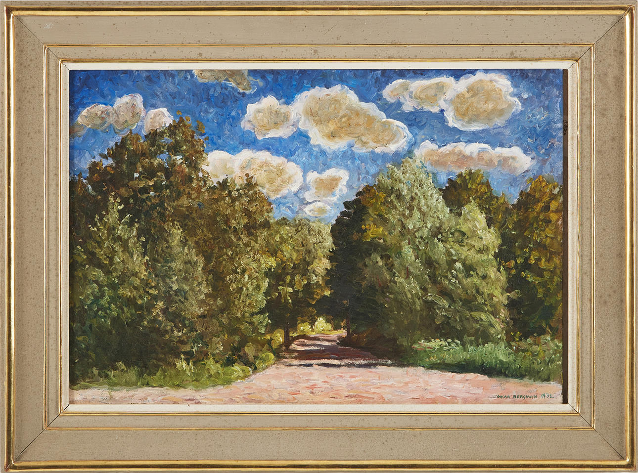 OSKAR BERGMAN. Road in deciduous forest.