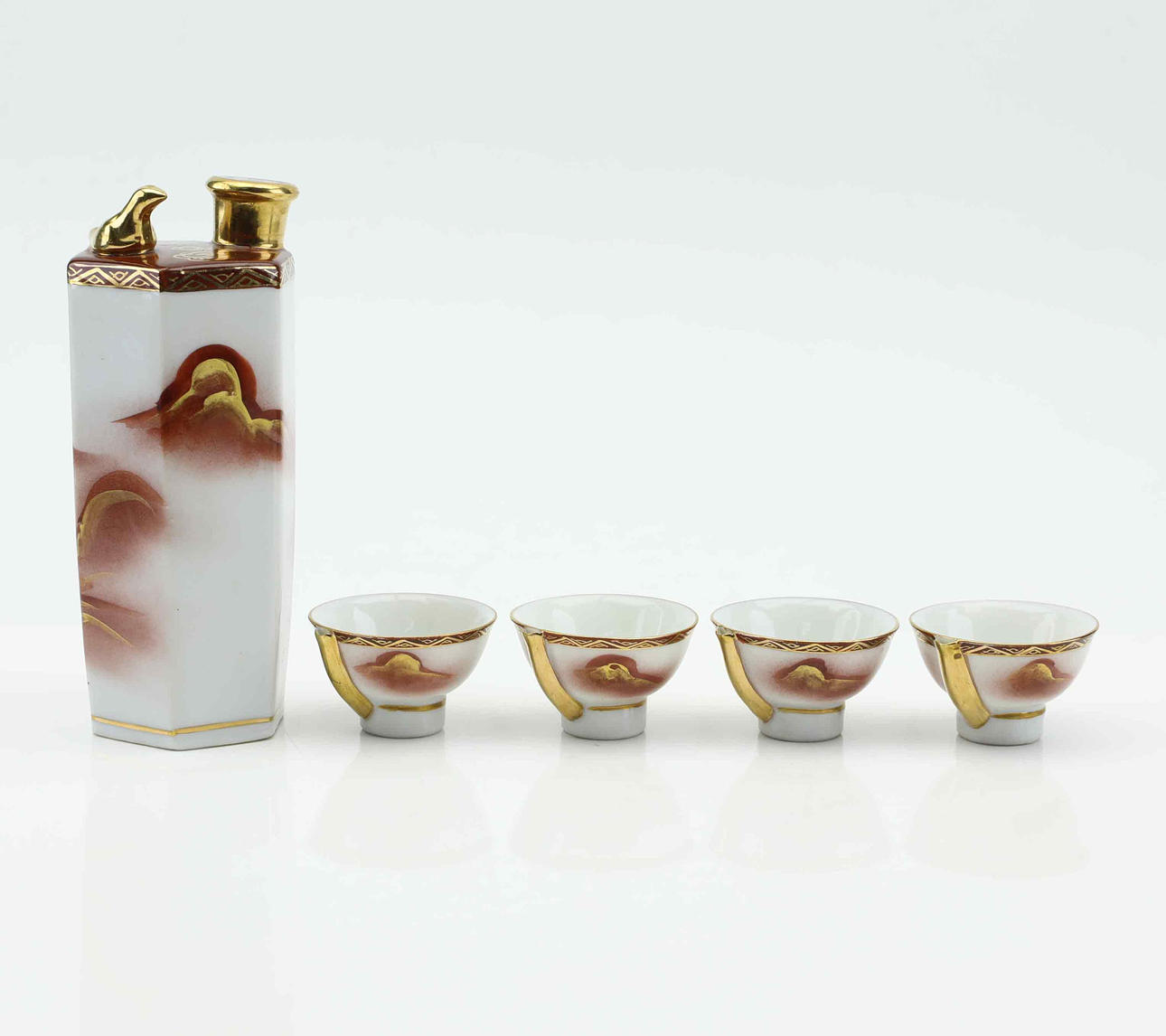 SAKE-SERVIS, 5 delar, Japan, 1900-tal.