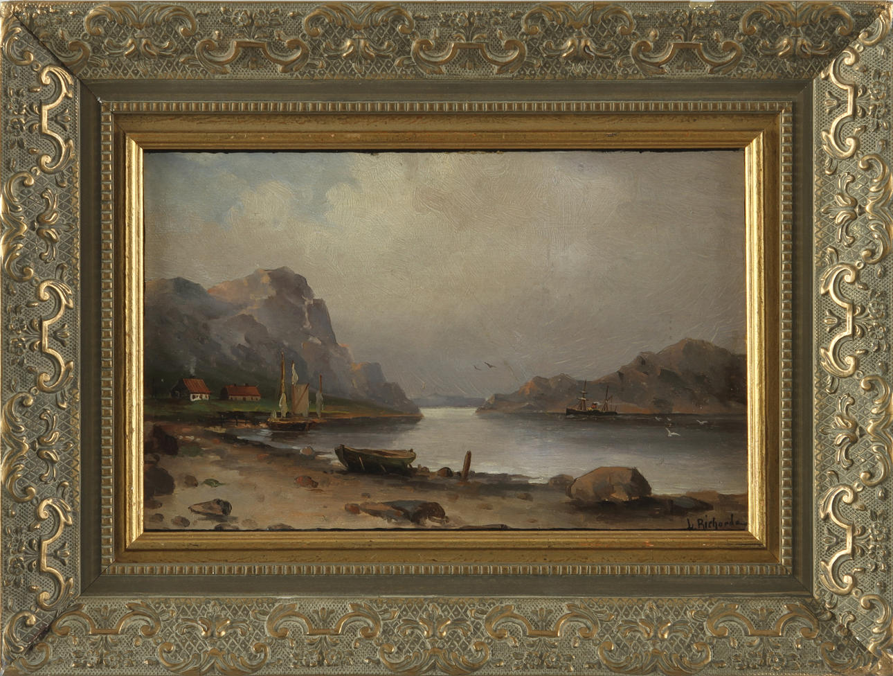 LUDVIG RICHARDE. TILLSKRIVEN. Olja på pannå, bär signatur L Richarde.
