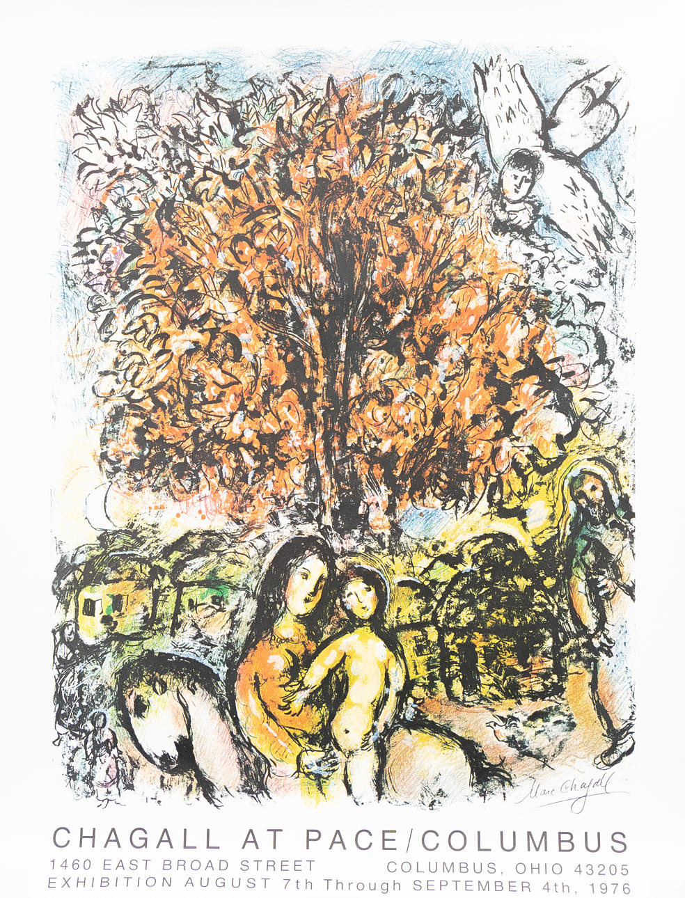 POSTER, Chagall at Pace/Collumbus, Ohio, 1976, offset print, signed in print.