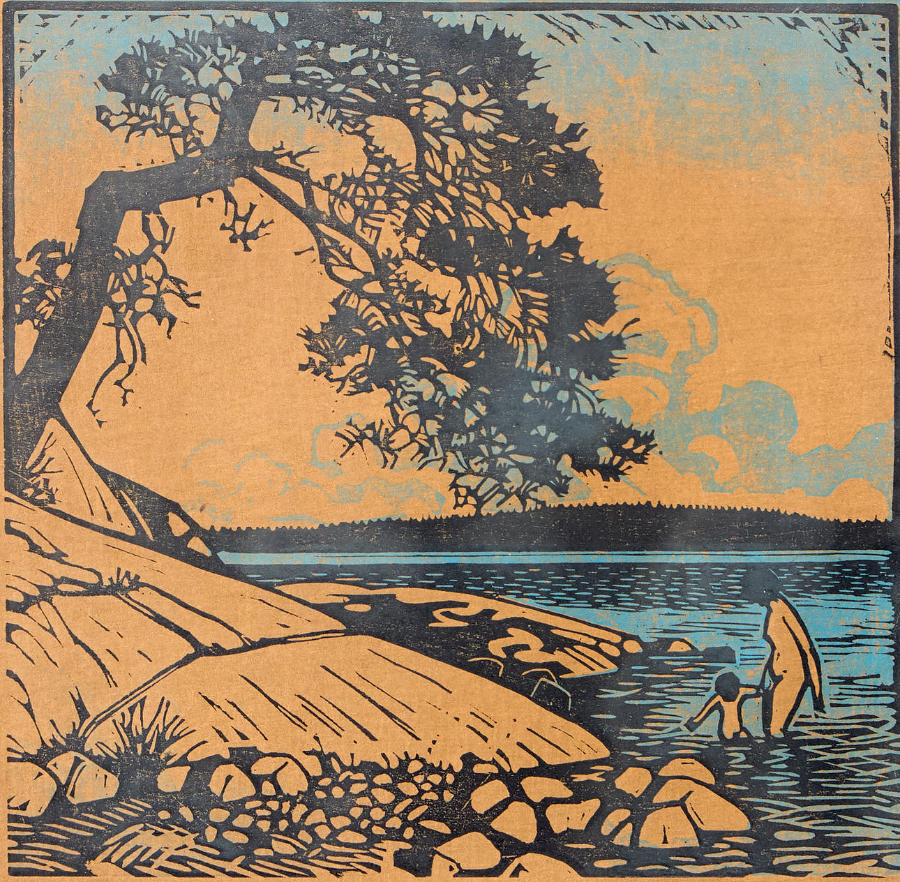 PER FISCHER. Bathing scene.