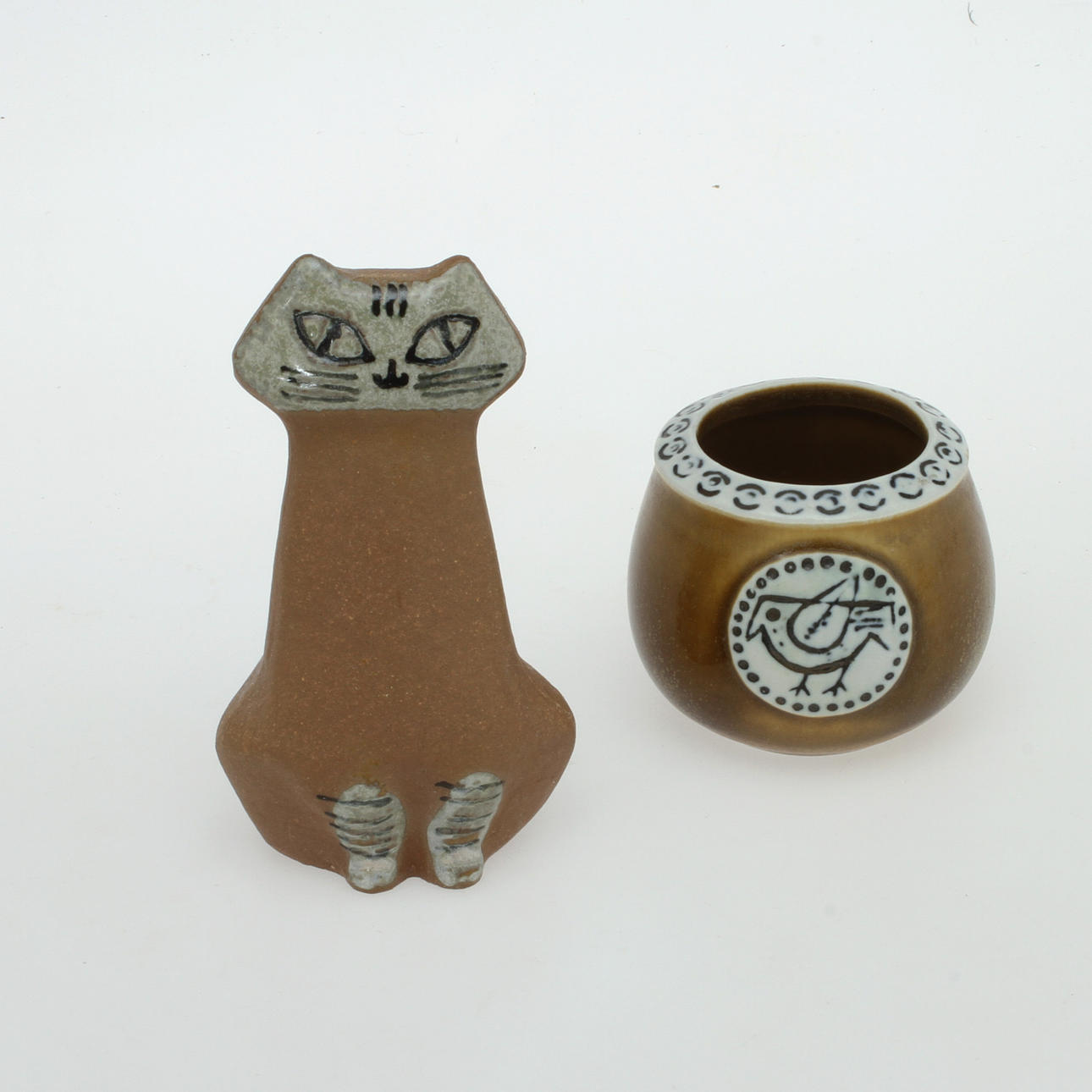 URNA samt FIGURIN, keramik, Lisa Larson.