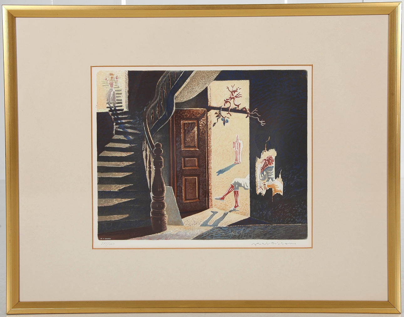 AXEL OLSON. 1899—1986. Lithograph in colours, signed.