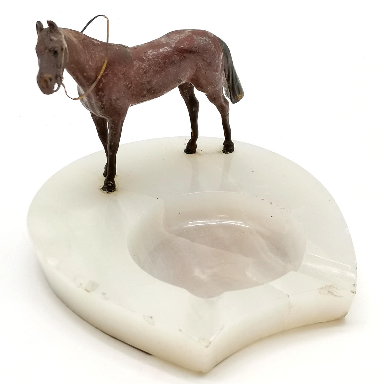 ASPREYS BRONZE HORSE ASHTRAY.