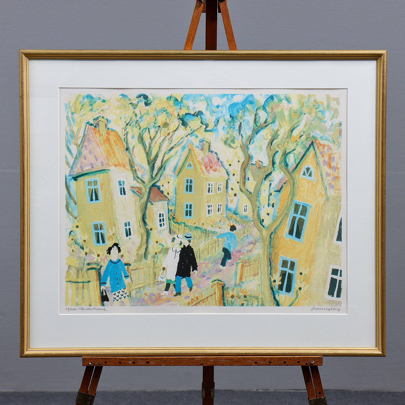 JÖRAN NYBERG. LITHOGRAPH 69/200, HAND COLOURED, SIGNED.