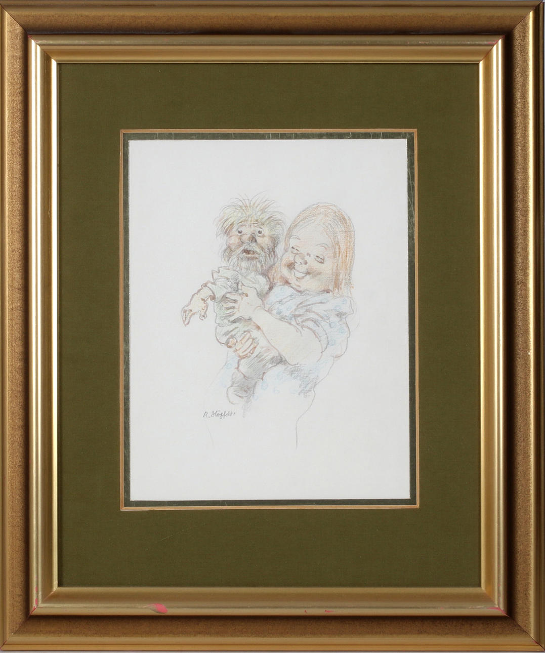 ROBERT HÖGFELDT. Composition, mixed media on paper, signed.