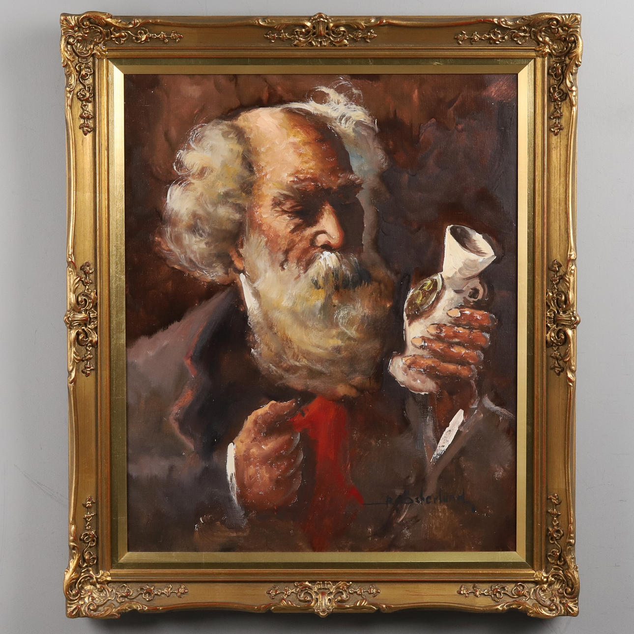 BERT ÖSTERLUND. Oil on canvas, portrait, signed.