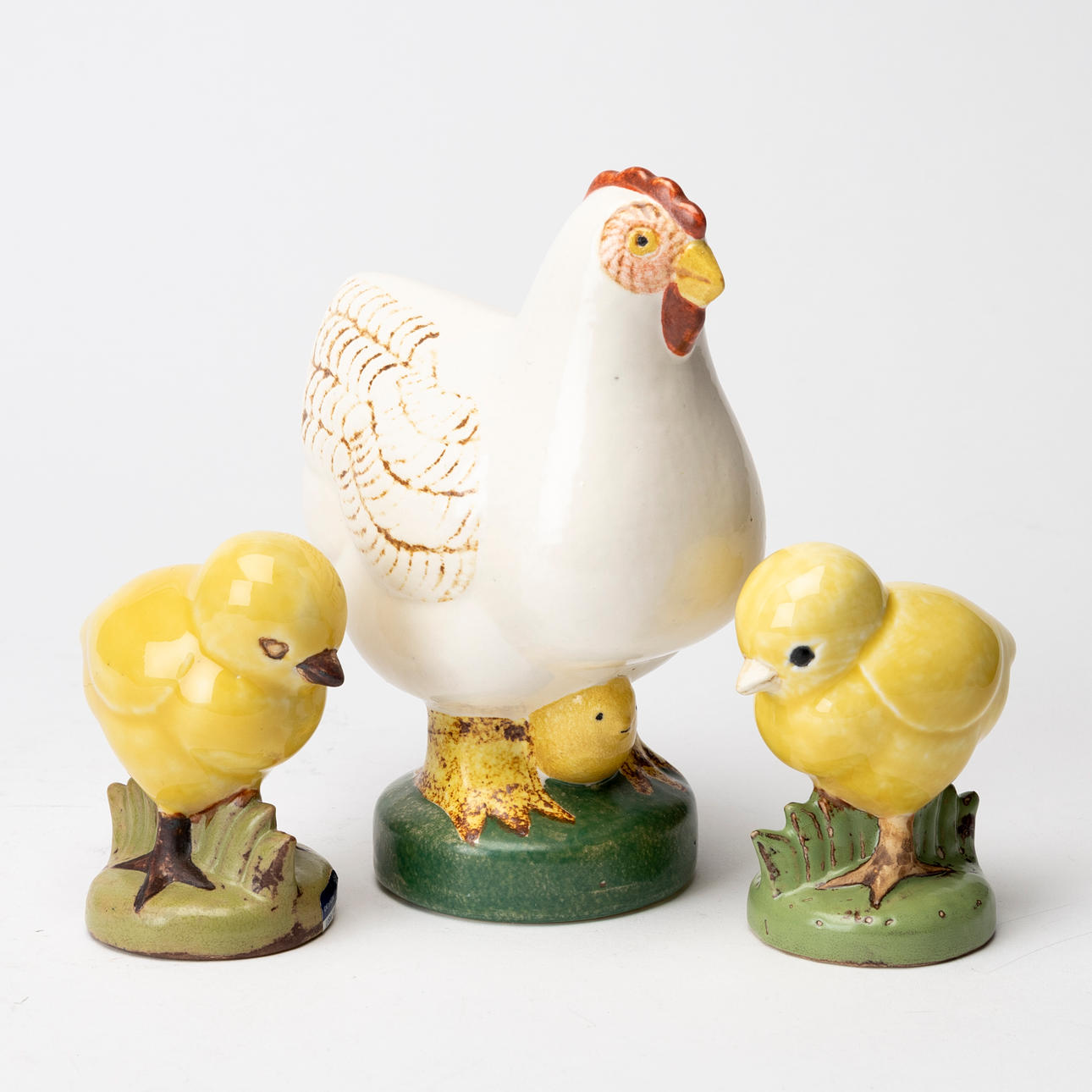 LISA LARSON. Figurines, 3 pcs, hen with chickens, from the series ...