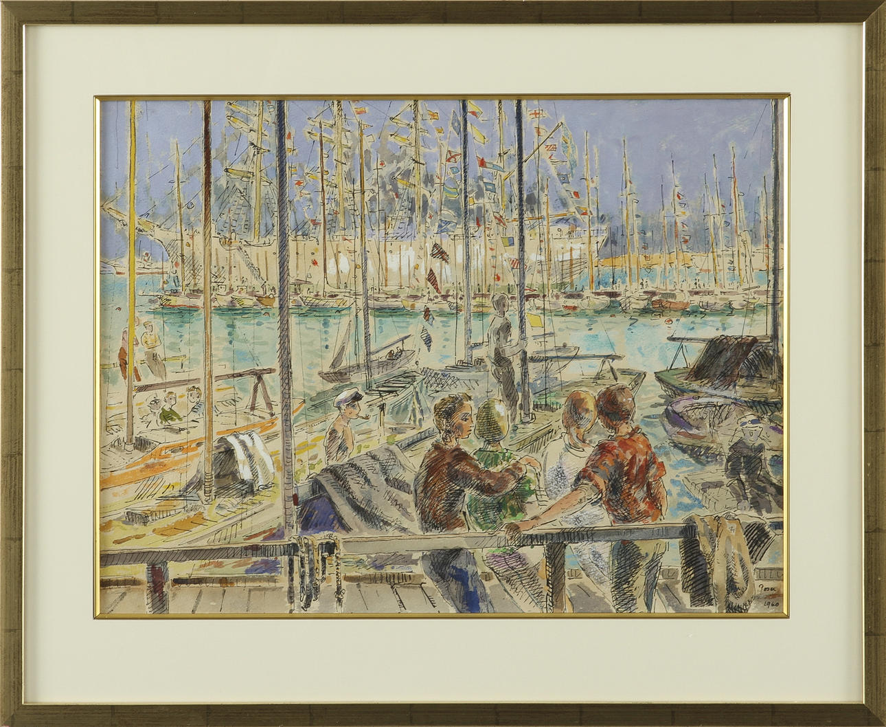 MARTIN POSER. Akvarell, signerad- 1960.