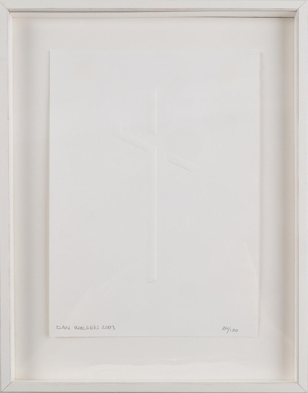 DAN WOLGERS. Composition with cross, embossing on paper.