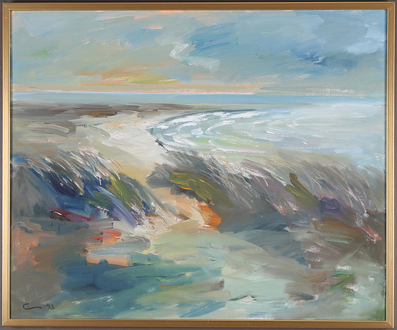 EINAR WENNBERG. "Skagenkväll", olja på duk, signerad och daterad -93.