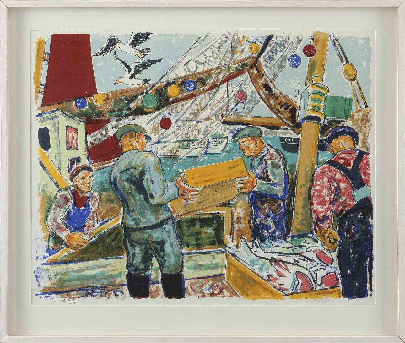 ALBIN AMELIN. Färglitografi, signerad och numrerad H.C.