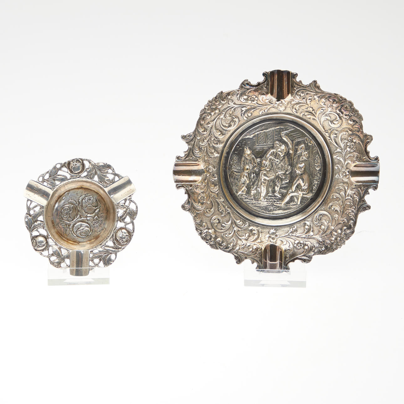 SILVER ASHTRAY, 835 silver, 162.25g (2).