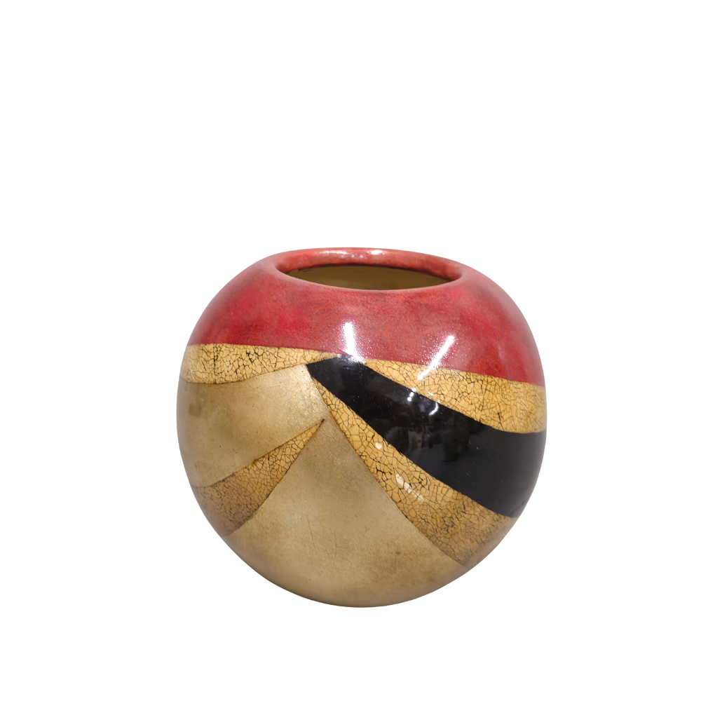 CENTER - SPHERICAL VASE WITH OPENING.