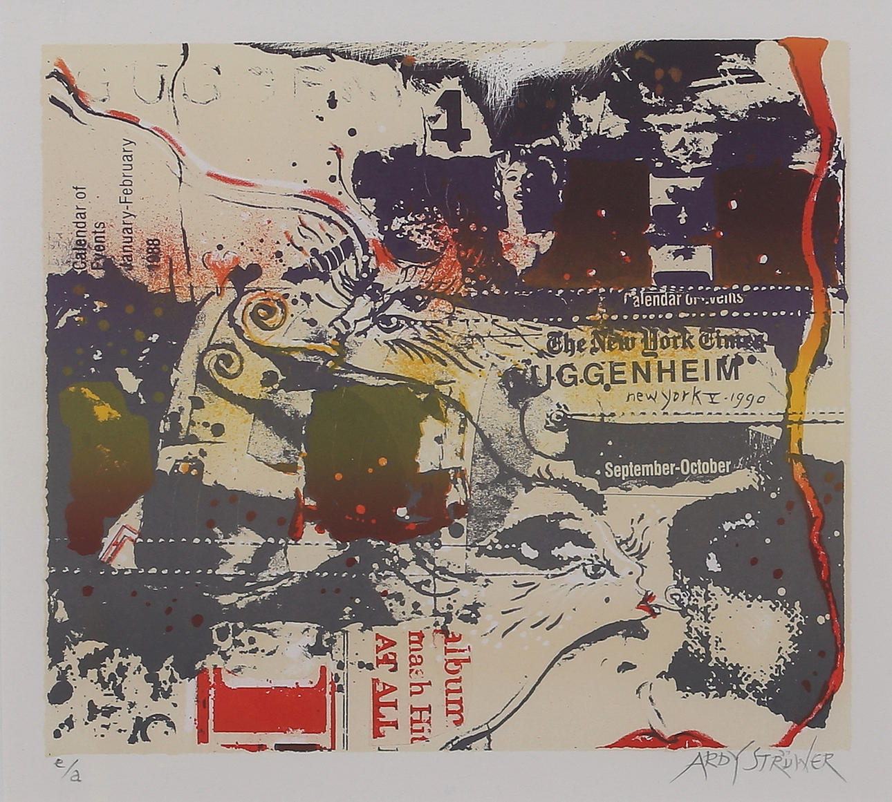 ARDY STRÜWER. Lithograph in colours, signed, marked e/a.