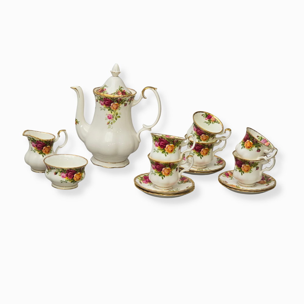 COFFEE SET, OLD COUNTRY ROSES, ROYAL ALBERT.