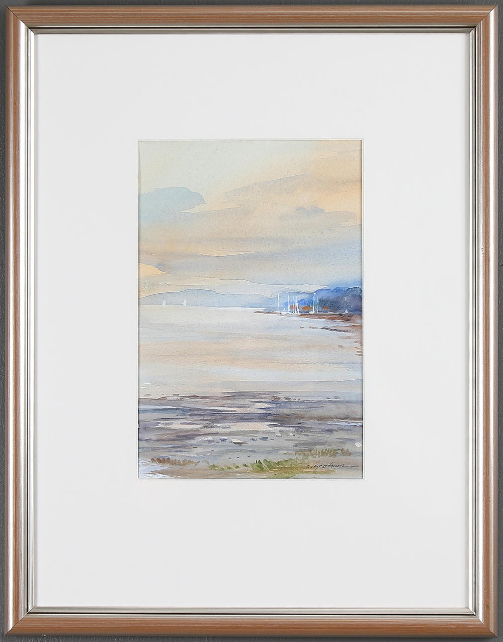 SARO ARATOUN. Marina, akvarell, signerad.