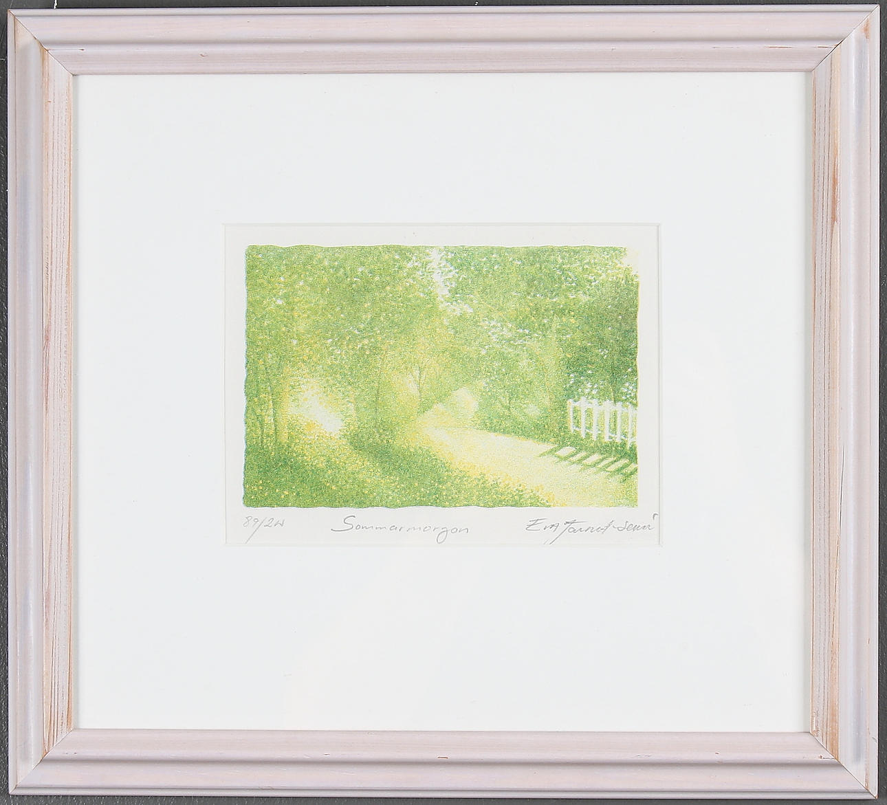 EVA JÄRNERUD-SEWÉN. "Sommarmorgon", färglitografi, signerad och numrerad 89/200.
