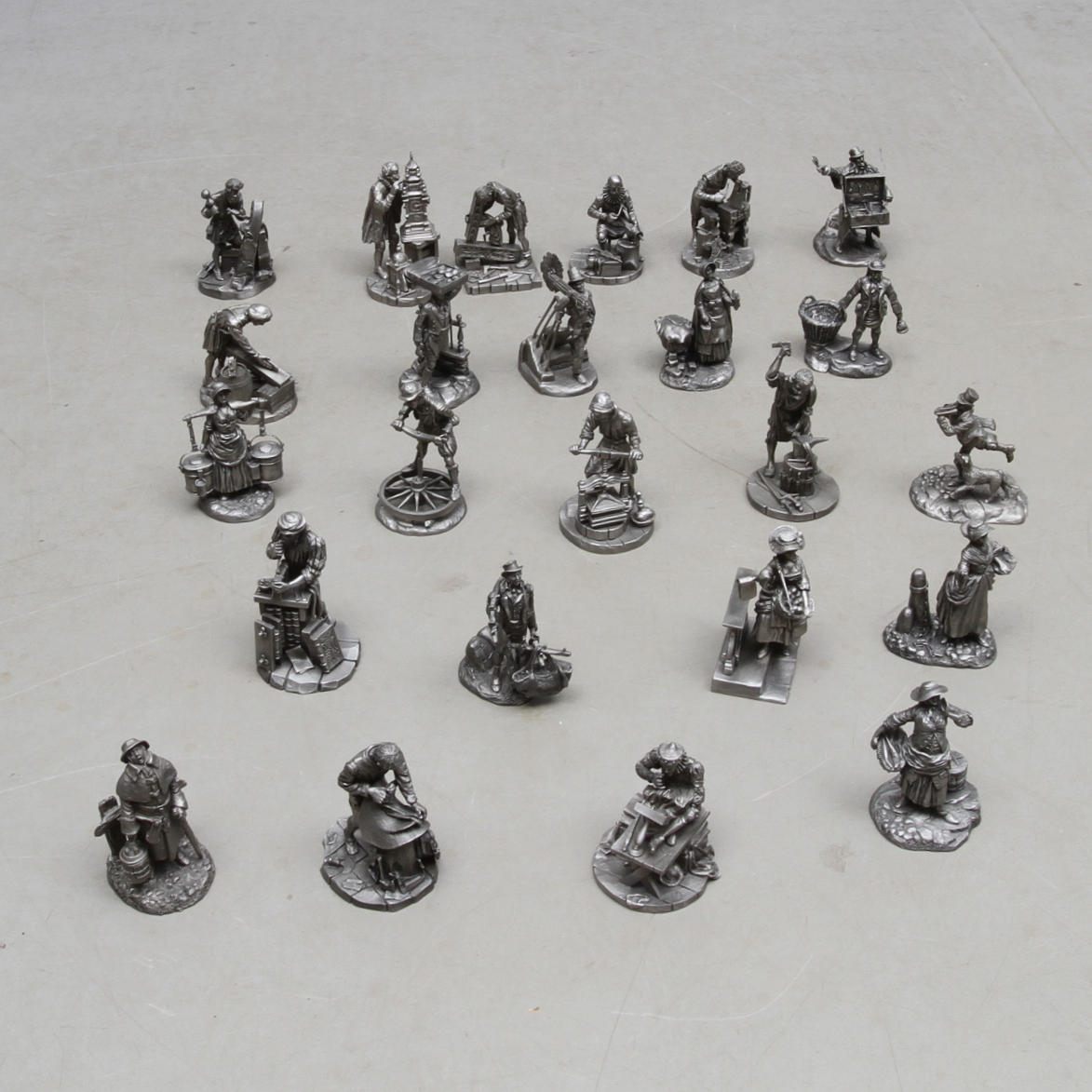 FIGURINER, 24 st, tenn, Franklin Mint samt John Pinches.