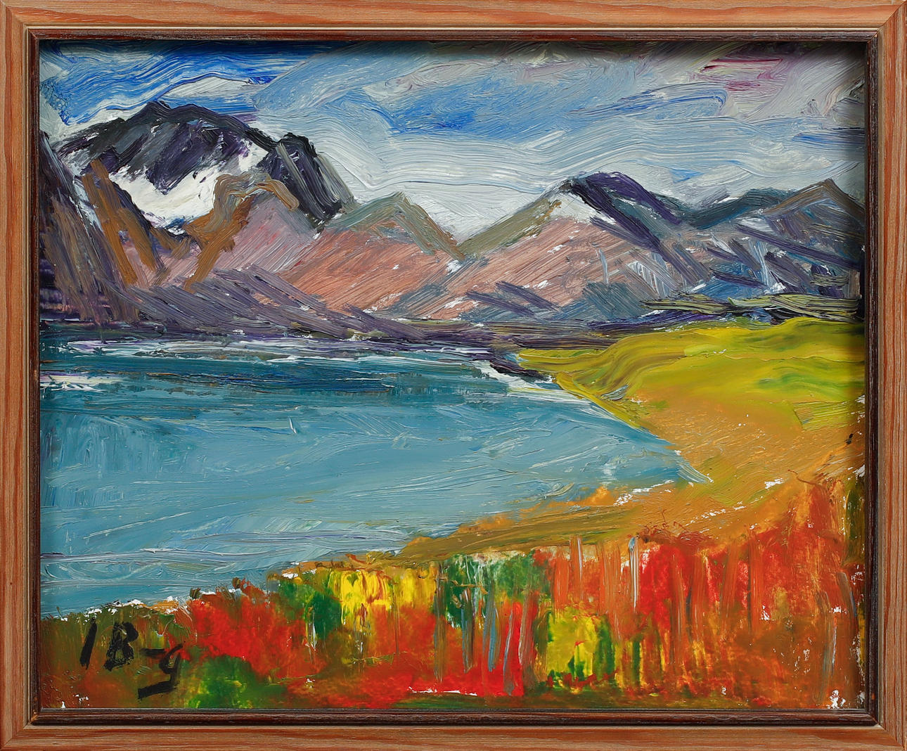 IWAN BROBERG. Mountain landscape, oil on panel, signed.