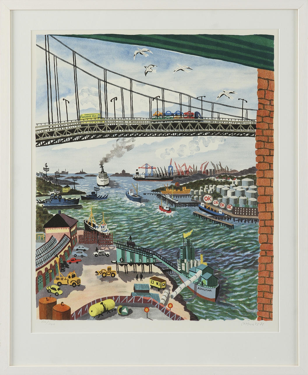 MONA HUSS WALIN. Färglitografi, "Asfaltina", signerad och numrerad 150/460.