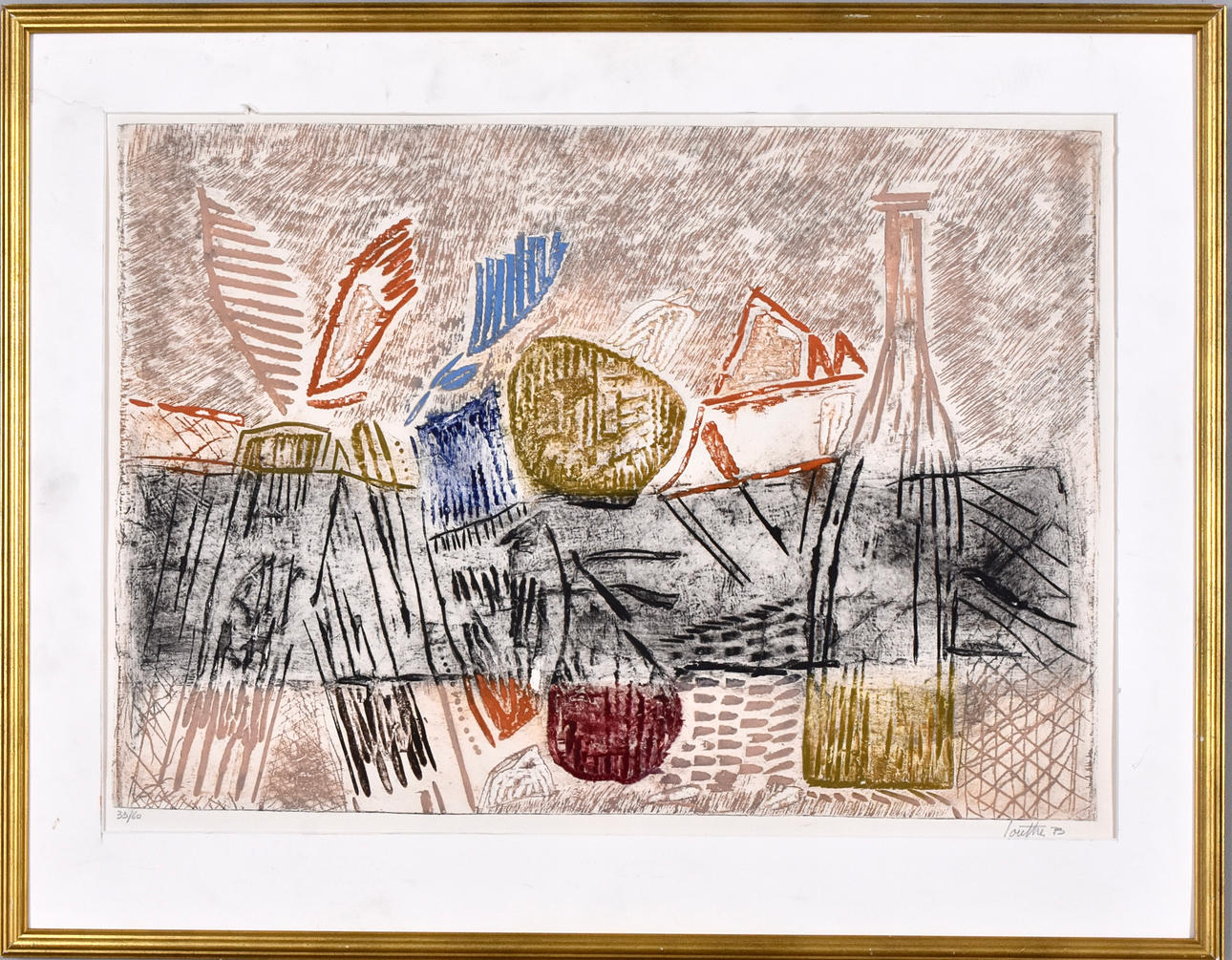 JEAN B LOUTTRE. Color etching.