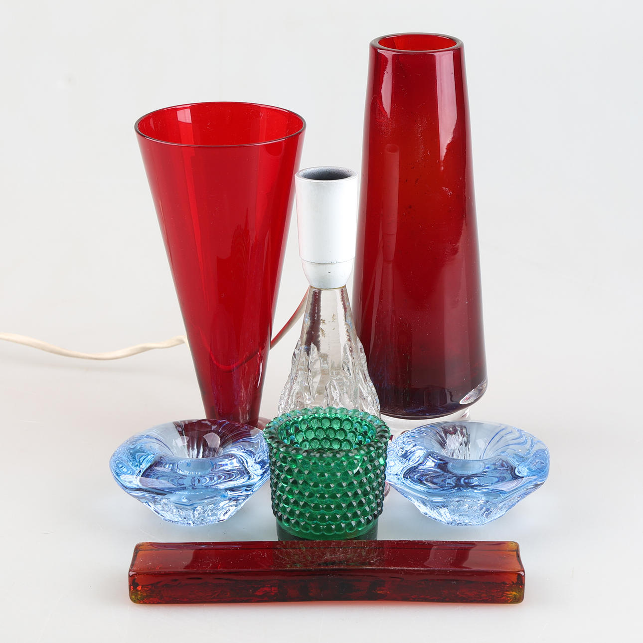 GLASS OBJECTS, 7 pieces, including Reijmyre.