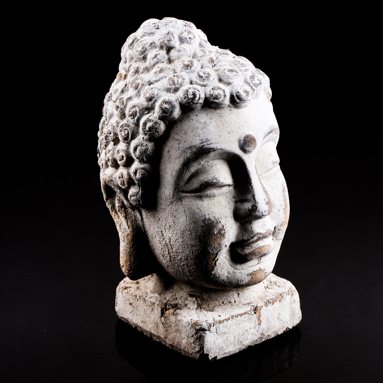 SKULPTUR, stengods, "Buddha", orientalisk, samtida.