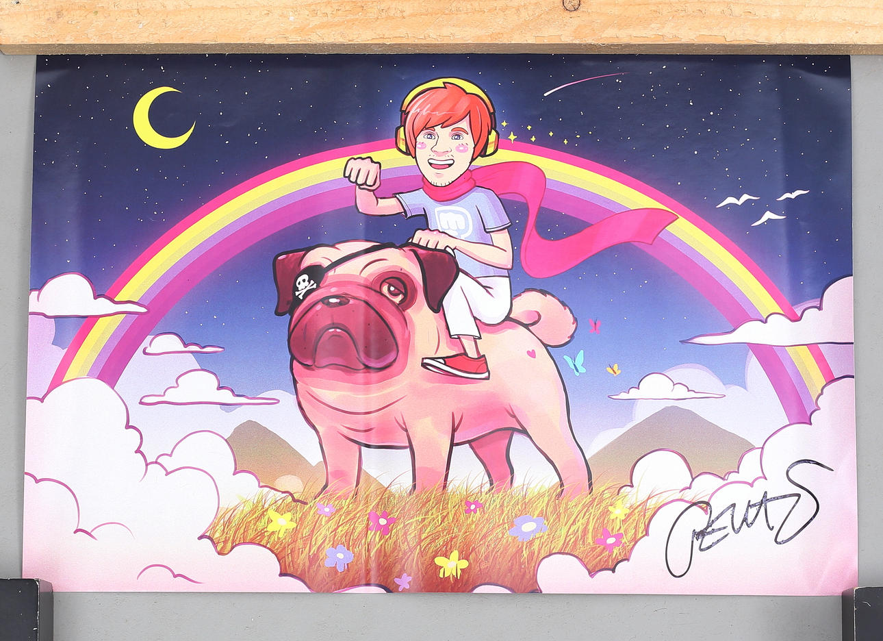 PEWDIEPIE, Poster, “Fabulous Rainbow”, signed.