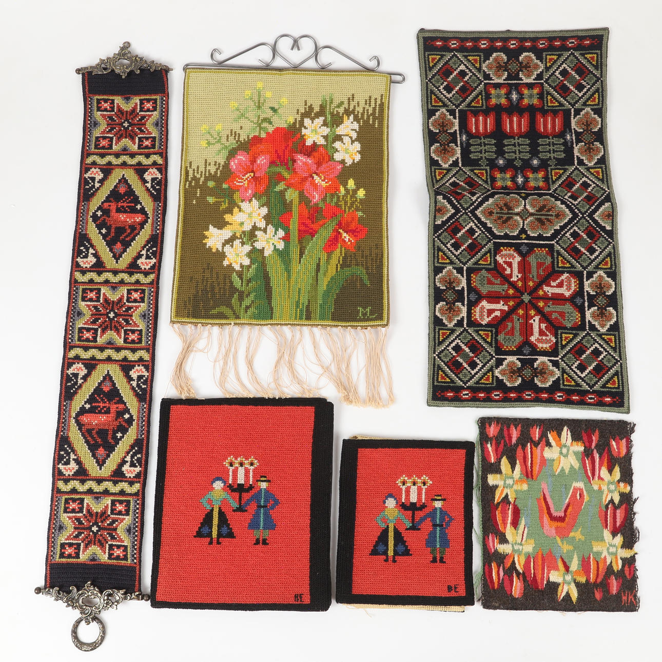 BONADER, 6 stk., bl. a. Flamsk væv, 20. århundrede.