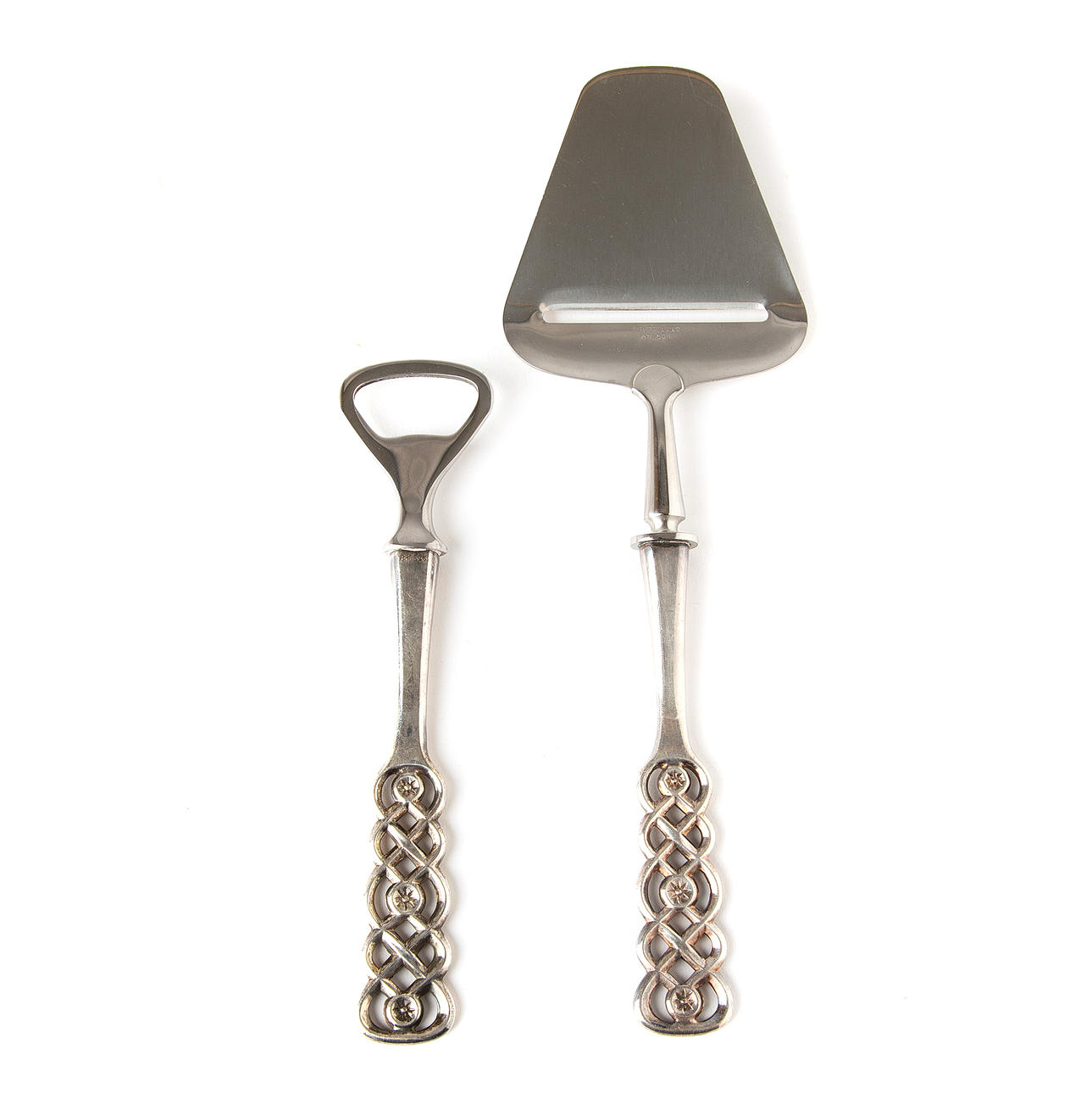 CHEESE GRATER and CAP OPENER, silver, Norway.