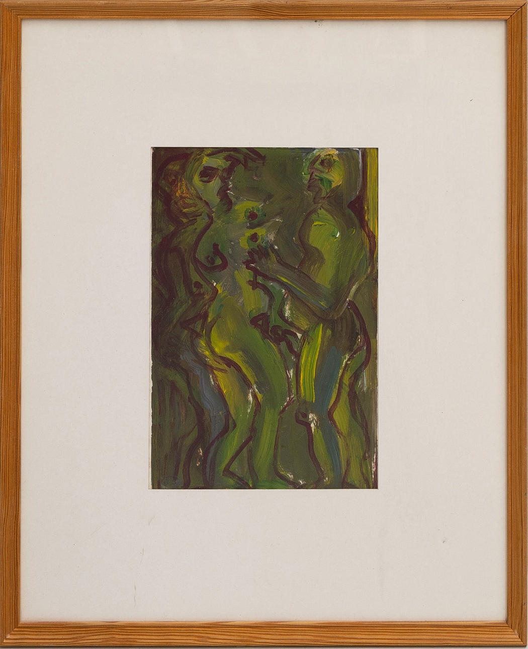 BERNDT NYBERG. Models, acrylic on paper, monogram signed and dated, Paris, -92.