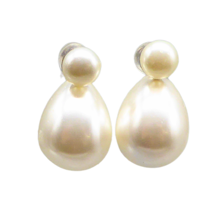 pearl earrings.