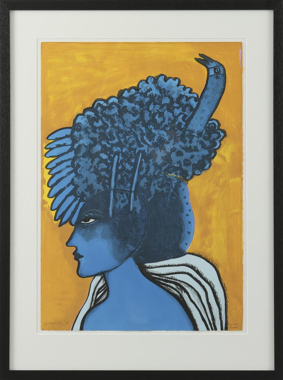 CORNEILLE VAN BEVERLOO. Färglitografi, signerad Corneille 98.