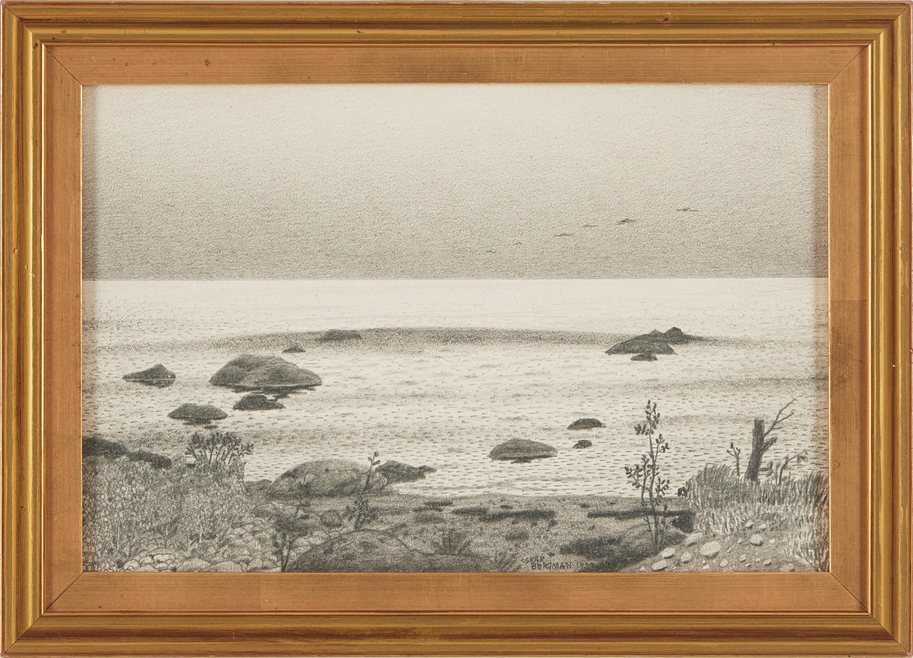 OSKAR BERGMAN. Along the beach.