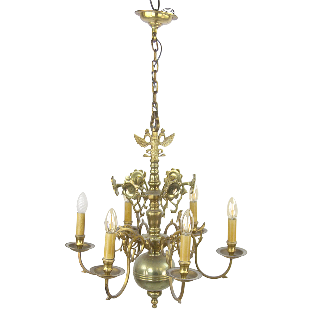 A stone chandelier, 6 light points, 20th century.