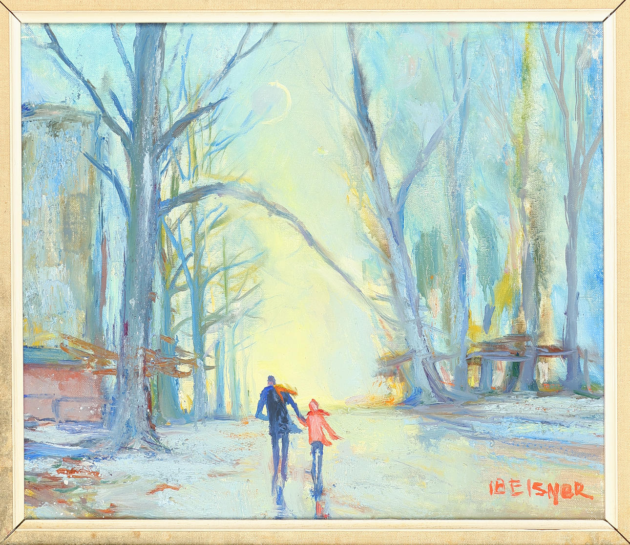 IB EISNER (1925-2003). Dyrehaven vinter, olja på duk, signerad.