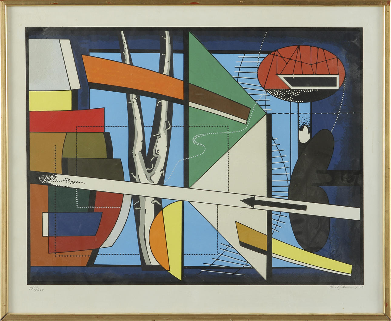 ALBERT JOHANSSON. Färgserigrafi, 176/200, signerad. Komposition.