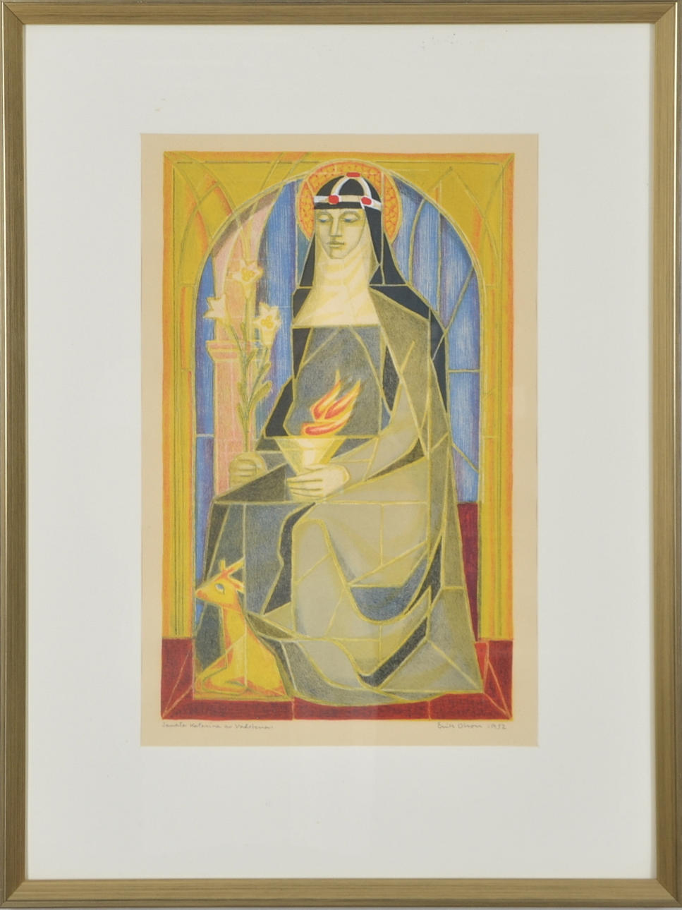 ERIK OLSON. Färglitografi.