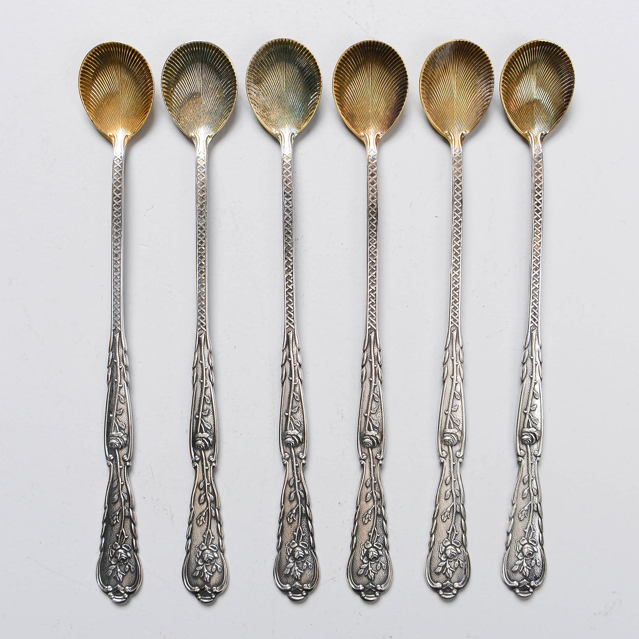 COCKTAIL SPOONS, 6 pcs, nickel silver.