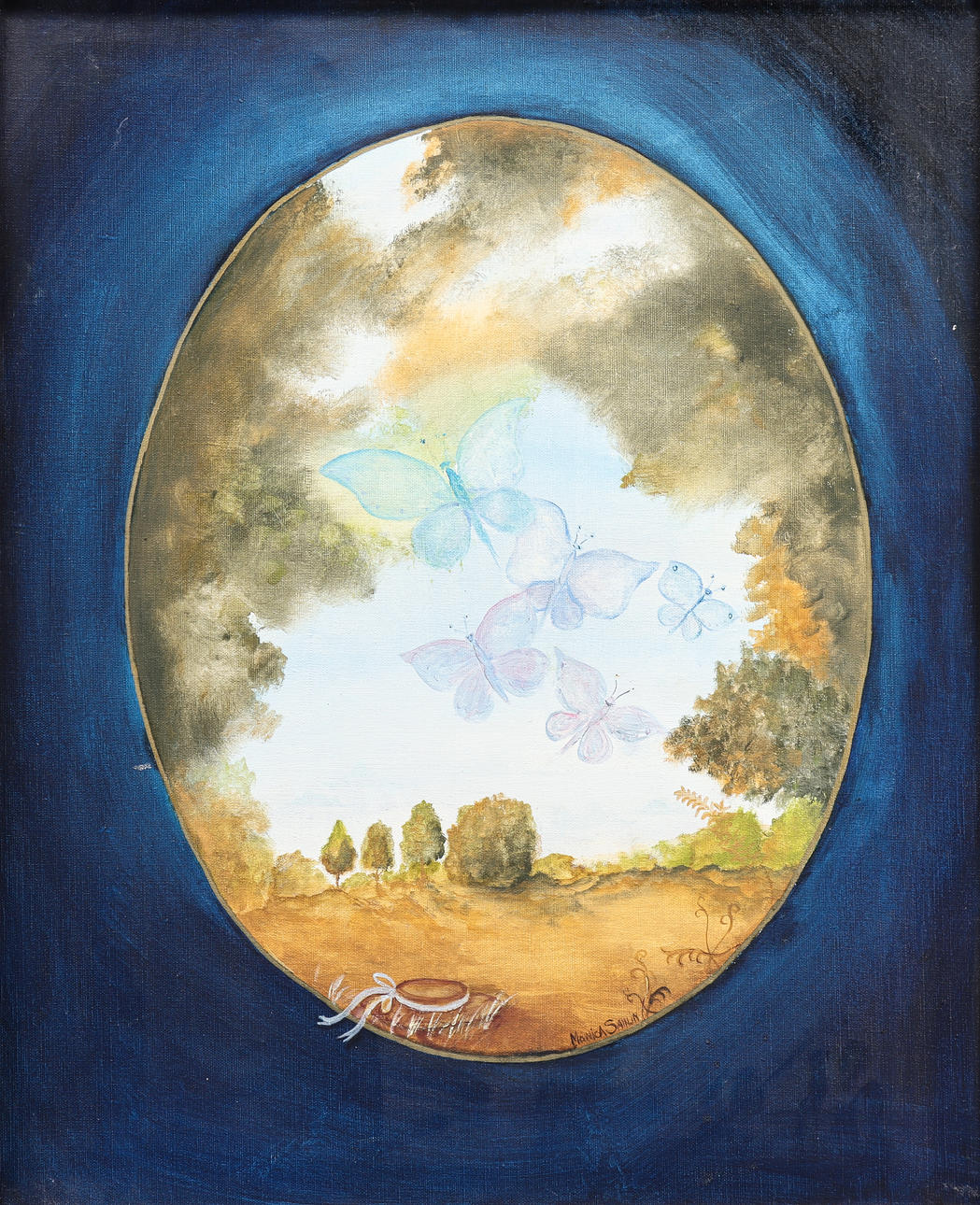 MONICA SAHLIN. Oil on canvas, signed.