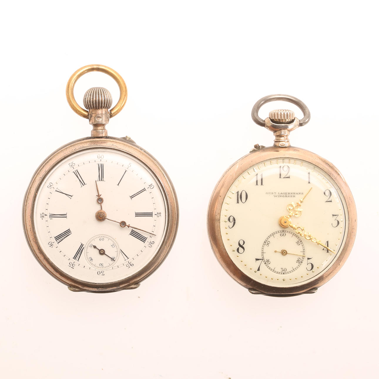 A pocket watch, 2 pieces, silver.